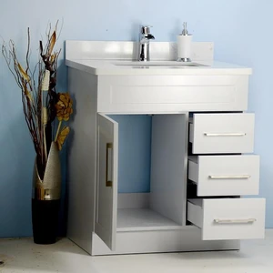 Image 2 of 30" Shaker Style Gray Vanity with Stone Top sold at Floors & Baths Pro's