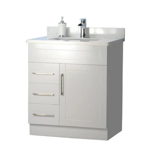 Image 3 of 30" Shaker Style Gray Vanity with Stone Top sold at Floors & Baths Pro's