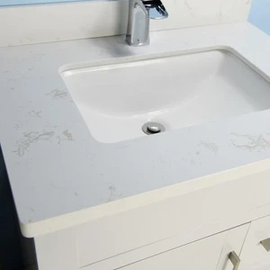 Image 5 of 30" Shaker Style Gray Vanity with Stone Top sold at Floors & Baths Pro's