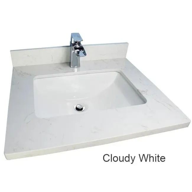 30" Shaker Style Gray Vanity with Stone Top