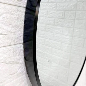Image 2 of Aluminum Circle Thick Full-framed Mirror in Matte Black sold at Floors & Baths Pro's