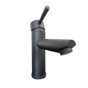  Single-Handle Round Lavatory Faucet (Black) 