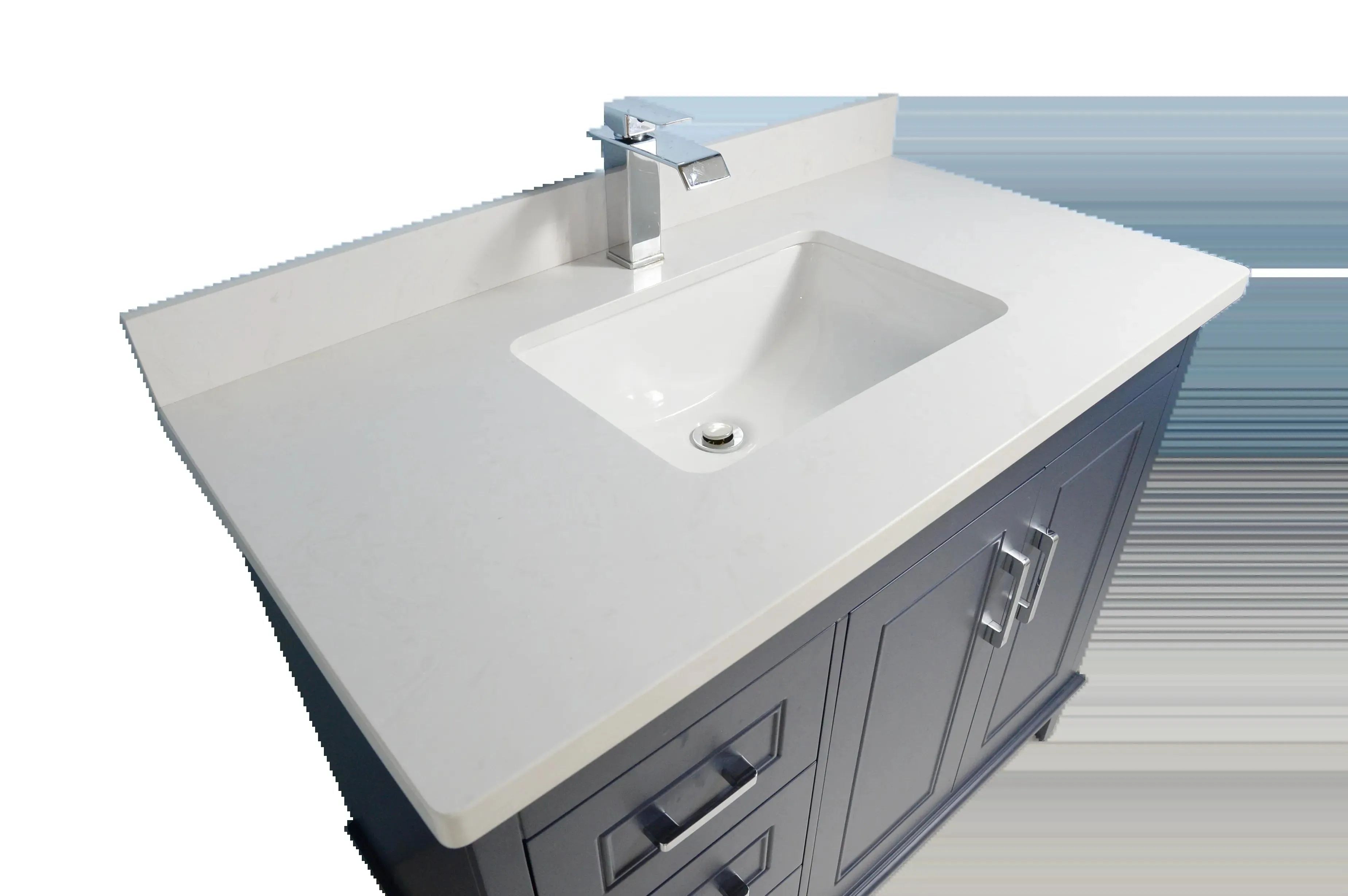 42" European Style Blue Vanity with Stone Top