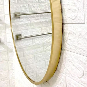 Image 3 of Aluminum Circle Thick Full-framed Mirror in Gold sold at Floors & Baths Pro's