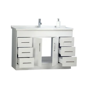 Image 2 of 48" Shaker door style White Vanity with Ceramic Top (flat) sold at Floors & Baths Pro's