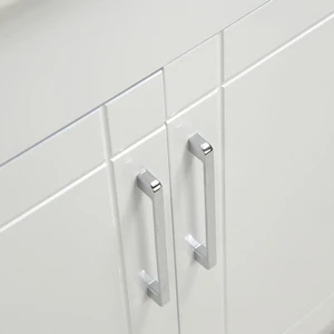 Image 3 of 48" Shaker door style White Vanity with Ceramic Top (flat) sold at Floors & Baths Pro's