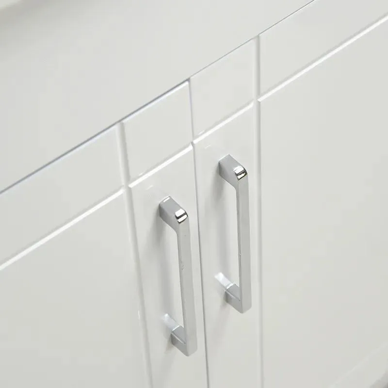 48" Shaker door style White Vanity with Ceramic Top (flat)