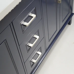 Image 6 of 60" European Style Double-Sink Blue Vanity with Stone Top sold at Floors & Baths Pro's