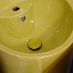 Image 2 of 15.5” Ceramic Round Shape Green Pedestal Sink sold at Floors & Baths Pro's