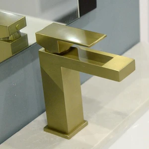 Image 2 of Square Single Hole Faucet (Golden) sold at Floors & Baths Pro's