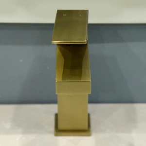 Image 3 of Square Single Hole Faucet (Golden) sold at Floors & Baths Pro's