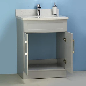 Image 2 of 24" Grey Bathroom Vanity with Stone Top sold at Floors & Baths Pro's