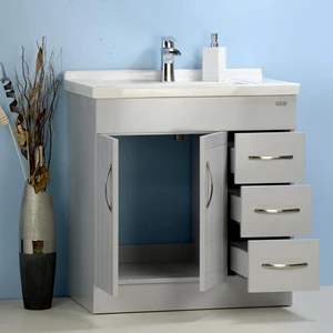 Image 2 of 32" Gray Vanity with Ceramic/Sintered Stone Top sold at Floors & Baths Pro's
