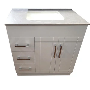 Image 5 of 32" Gray Vanity with Ceramic/Sintered Stone Top sold at Floors & Baths Pro's