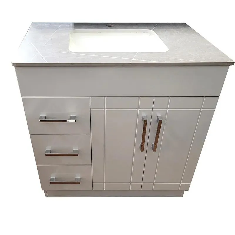 32" Gray Vanity with Ceramic/Sintered Stone Top