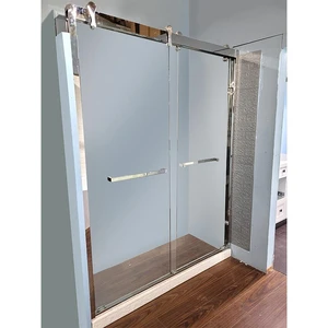  48" x 72" Framed Chromed Sliding Shower Glass 