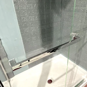 Image 2 of 48" x 72" Framed Chromed Sliding Shower Glass sold at Floors & Baths Pro's