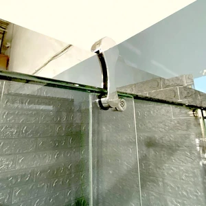 Image 3 of 48" x 72" Framed Chromed Sliding Shower Glass sold at Floors & Baths Pro's