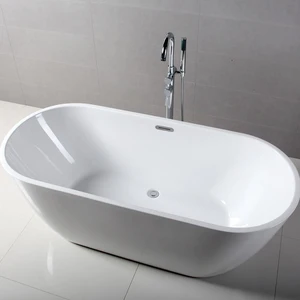 Image 3 of 59" Freestanding Acrylic Oval Bathtub in White/Black sold at Floors & Baths Pro's
