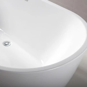 Image 4 of 59" Freestanding Acrylic Oval Bathtub in White/Black sold at Floors & Baths Pro's