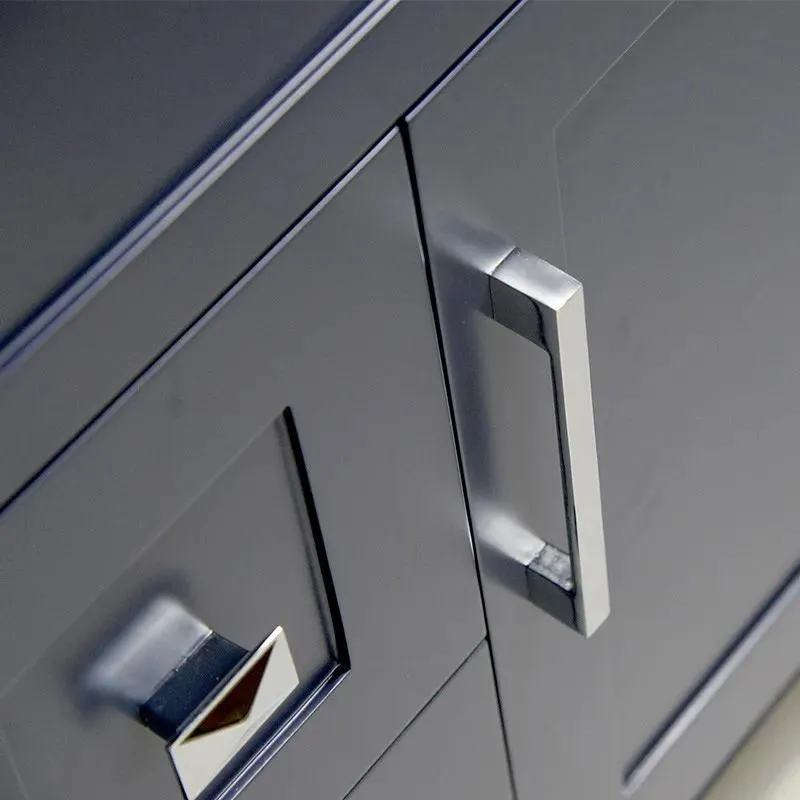 24" Dark Blue Bathroom Vanity with Stone Top and 2 Drawers