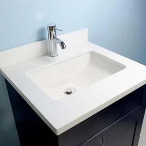 Image 5 of 24" Dark Blue Bathroom Vanity with Stone Top and 2 Drawers sold at Floors & Baths Pro's