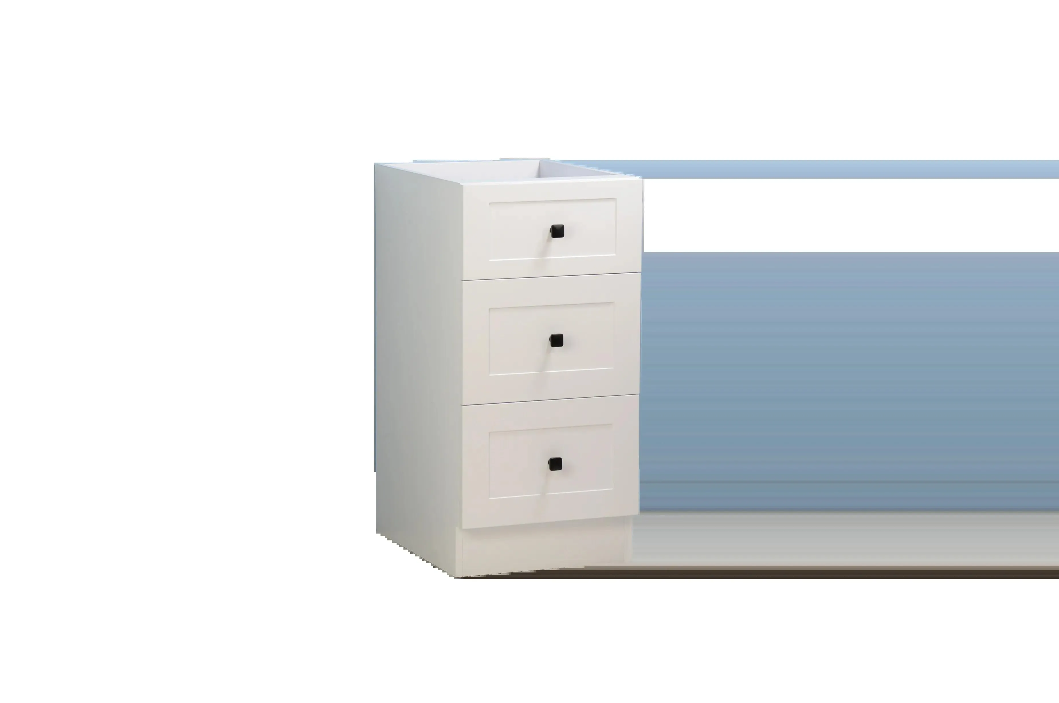 16" White Vanity (3 drawers)