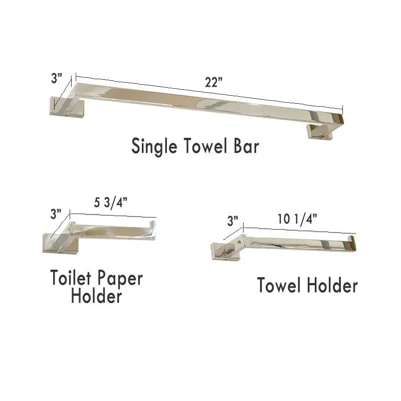 3-Piece Bathroom Hardware Set (Chromed/Brush Nickel)