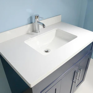 Image 3 of 36" Shaker Style Dark Blue Vanity with Stone Top (2 drawers) sold at Floors & Baths Pro's