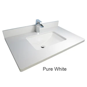 Image 4 of 42" Classic Style Solid Wood Grey Vanity with Stone Top sold at Floors & Baths Pro's