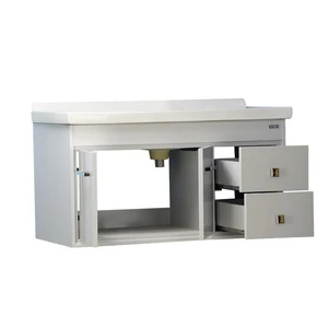 Image 2 of 36'' Wall-Mounted Solid Wood Gray Vanity with Ceramic Sink sold at Floors & Baths Pro's