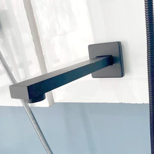 Image 5 of Matte Black Square Rain Showerhead with Rail/Hand Shower sold at Floors & Baths Pro's