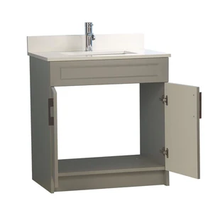 Image 2 of 30" Dark Grey Vanity with Quartz Stone Top sold at Floors & Baths Pro's