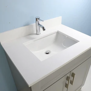 Image 4 of 30" Dark Grey Vanity with Quartz Stone Top sold at Floors & Baths Pro's