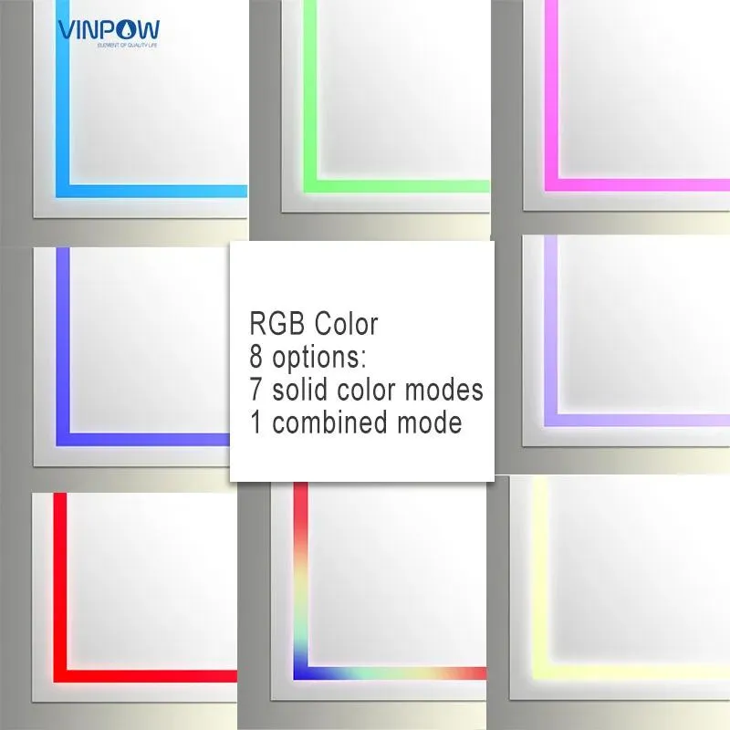 RGB Colorful Anti-fog LED Dimmable Front-light Bathroom Mirror (24" - 60")