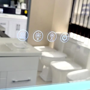 Image 3 of RGB Colorful Anti-fog LED Dimmable Front-light Bathroom Mirror (24" - 60") sold at Floors & Baths Pro's