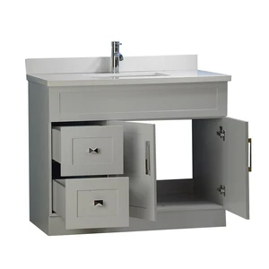 Image 2 of 42" Shaker Style Grey Vanity with Stone Top (2 drawers) sold at Floors & Baths Pro's