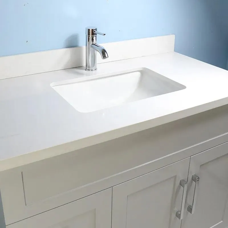42" Shaker Style Grey Vanity with Stone Top (2 drawers)