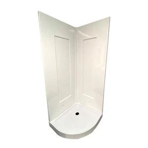 Image 2 of Vedeau Reflecta 36" x 76" White Corner Wall Shower Panels sold at Floors & Baths Pro's