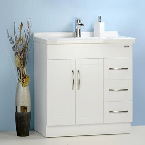 32" White Vanity with Ceramic Top | Floors & Baths Pro's