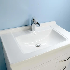 Image 2 of 32" White Vanity with Ceramic Top sold at Floors & Baths Pro's