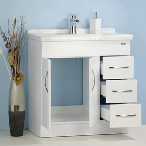 Image 4 of 32" White Vanity with Ceramic Top sold at Floors & Baths Pro's