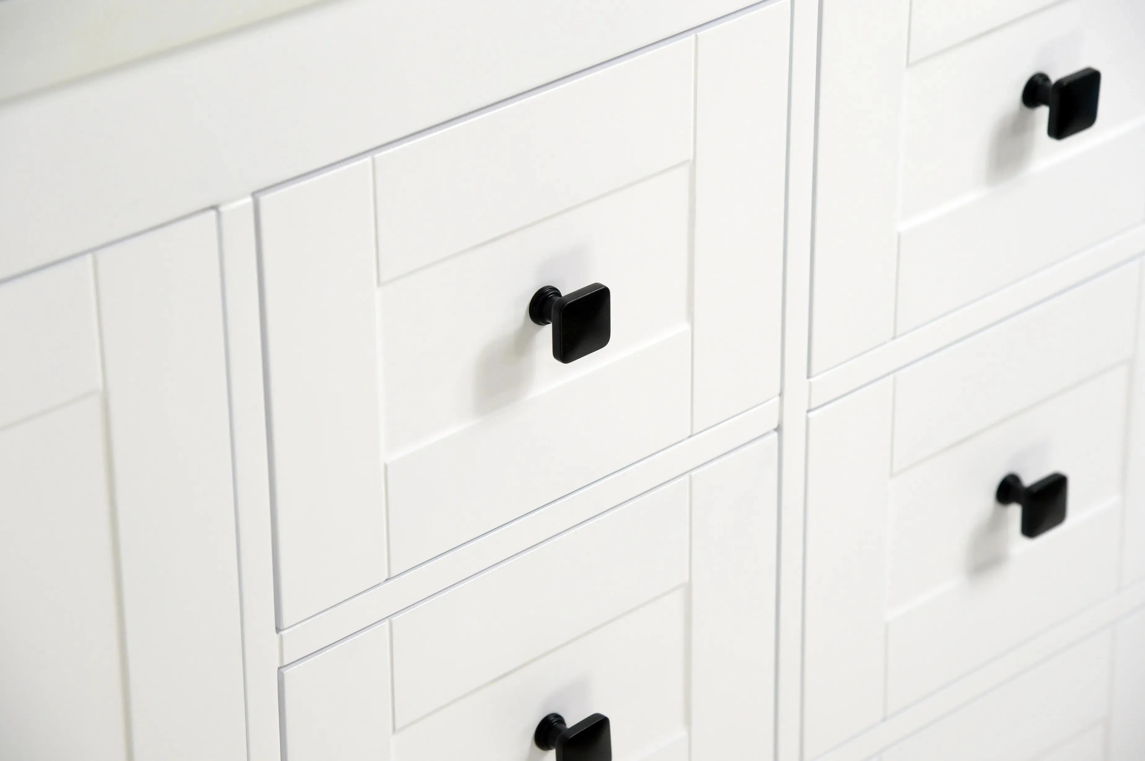 72" European Style White Double-Sink Vanity with Stone Top
