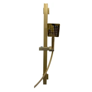 Image 4 of Gold Wall Mounted Square Rain Showerhead with Hand Shower sold at Floors & Baths Pro's