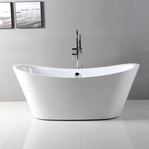  67" Freestanding Acrylic Bathtub in White 