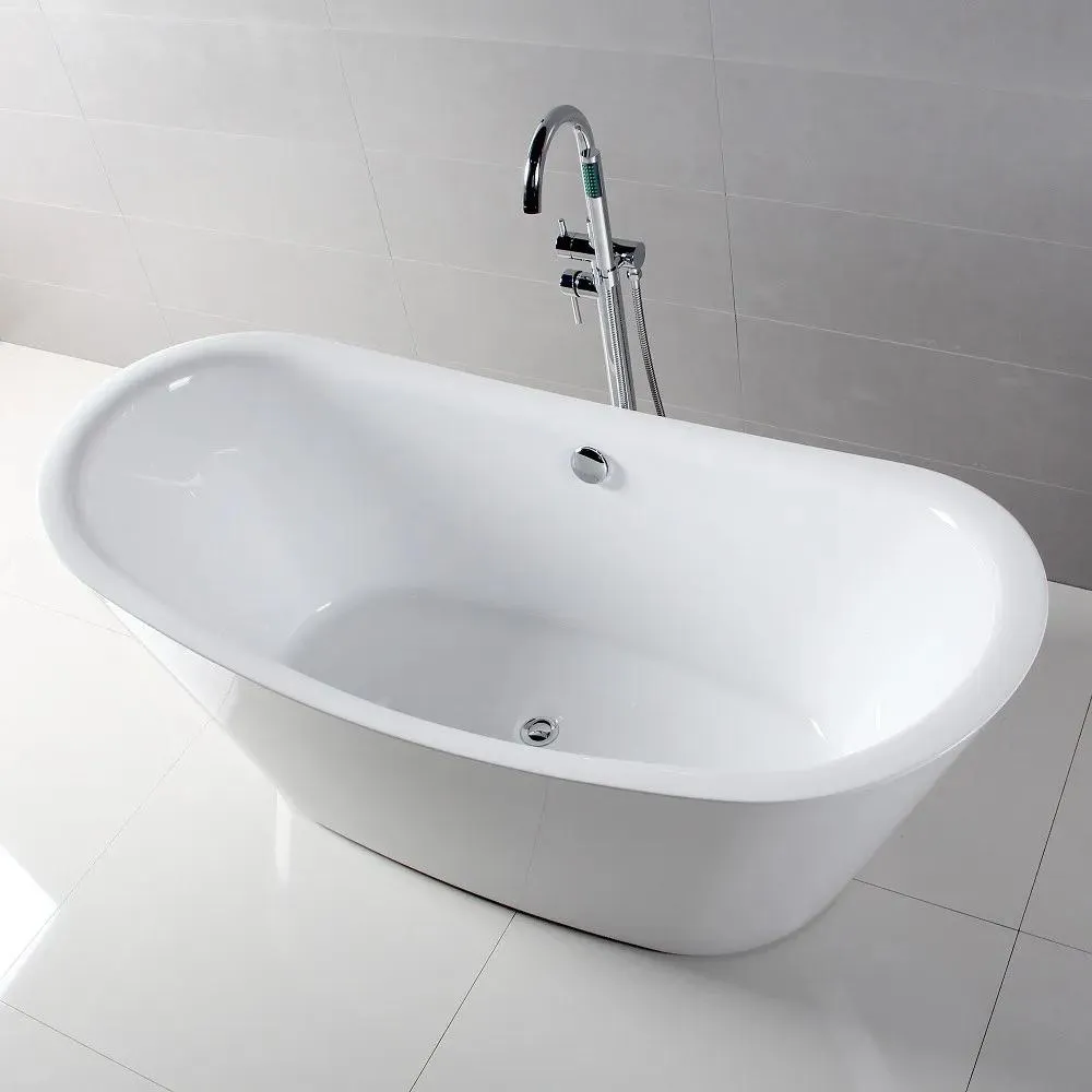 67" Freestanding Acrylic Bathtub in White