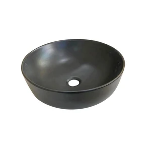 16" Round Ceramic Vessel Sink Black | Floors & Baths Pro's