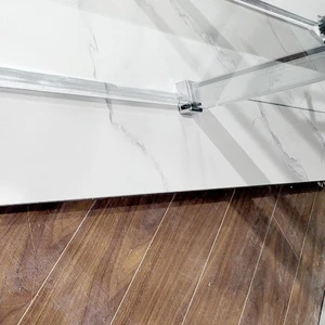 Image 2 of 60" x 72" Stainless Steel Sliding Shower Glass with One Panel Fixed sold at Floors & Baths Pro's