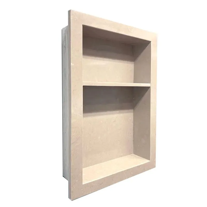 16" Quartz Stone Shelf Recessed Mount Niche(Gray)