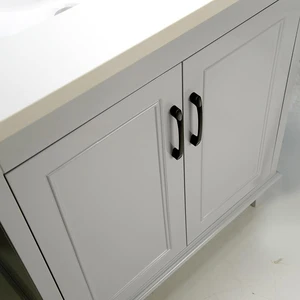 Image 3 of 26" European Style Gray Double-doors Vanity with Stone Top sold at Floors & Baths Pro's